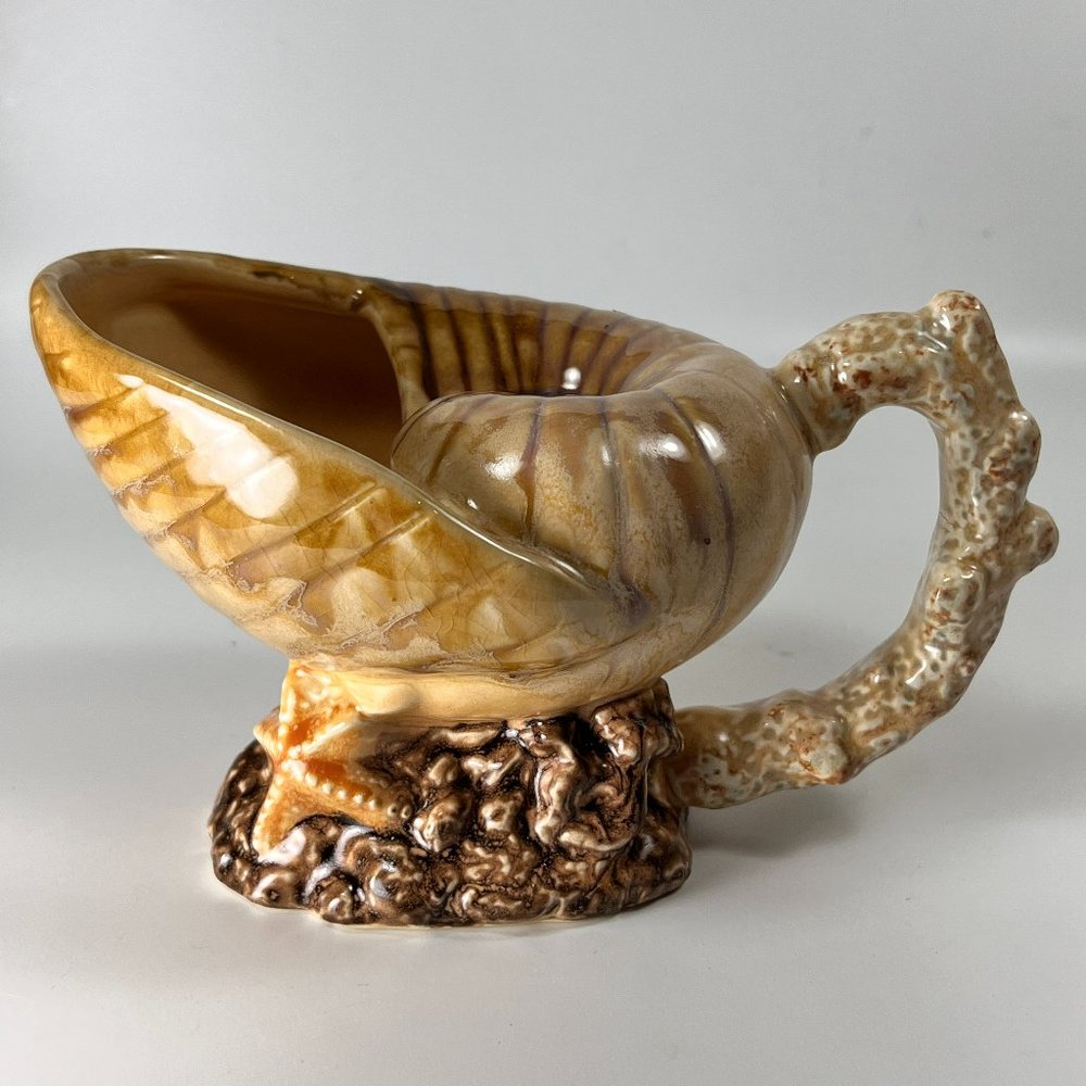 Pacific Rim Cup Mug Hand Painted Ceramic Seashell Ocean Beach Nautical